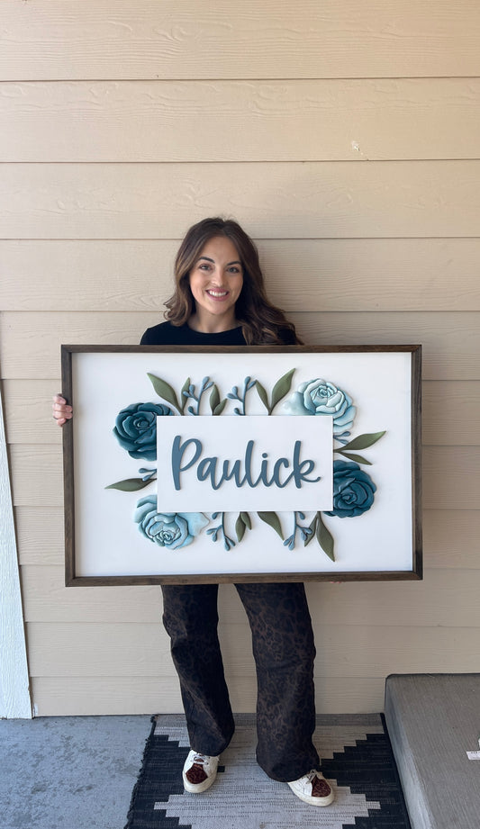 Paulick Floral Name Sign