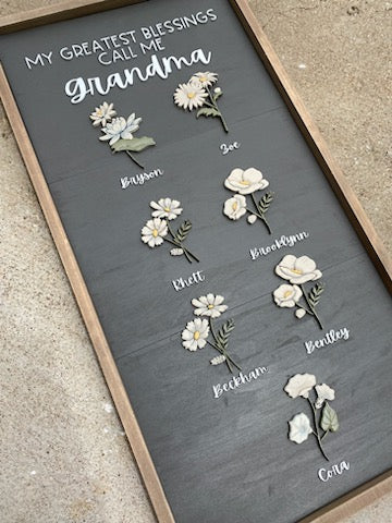 My Greatest Blessings - Birth Flower Sign