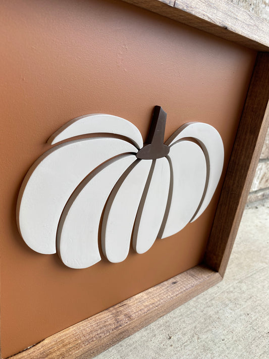 Fall Pumpkin Wood Sign
