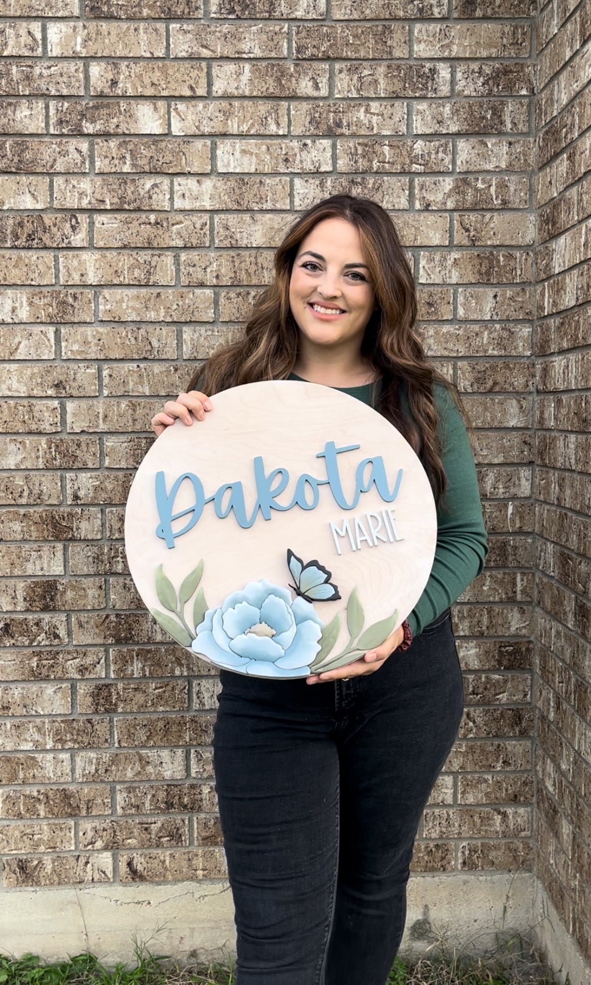 Dakota Floral Nursery Sign - Wood Sign