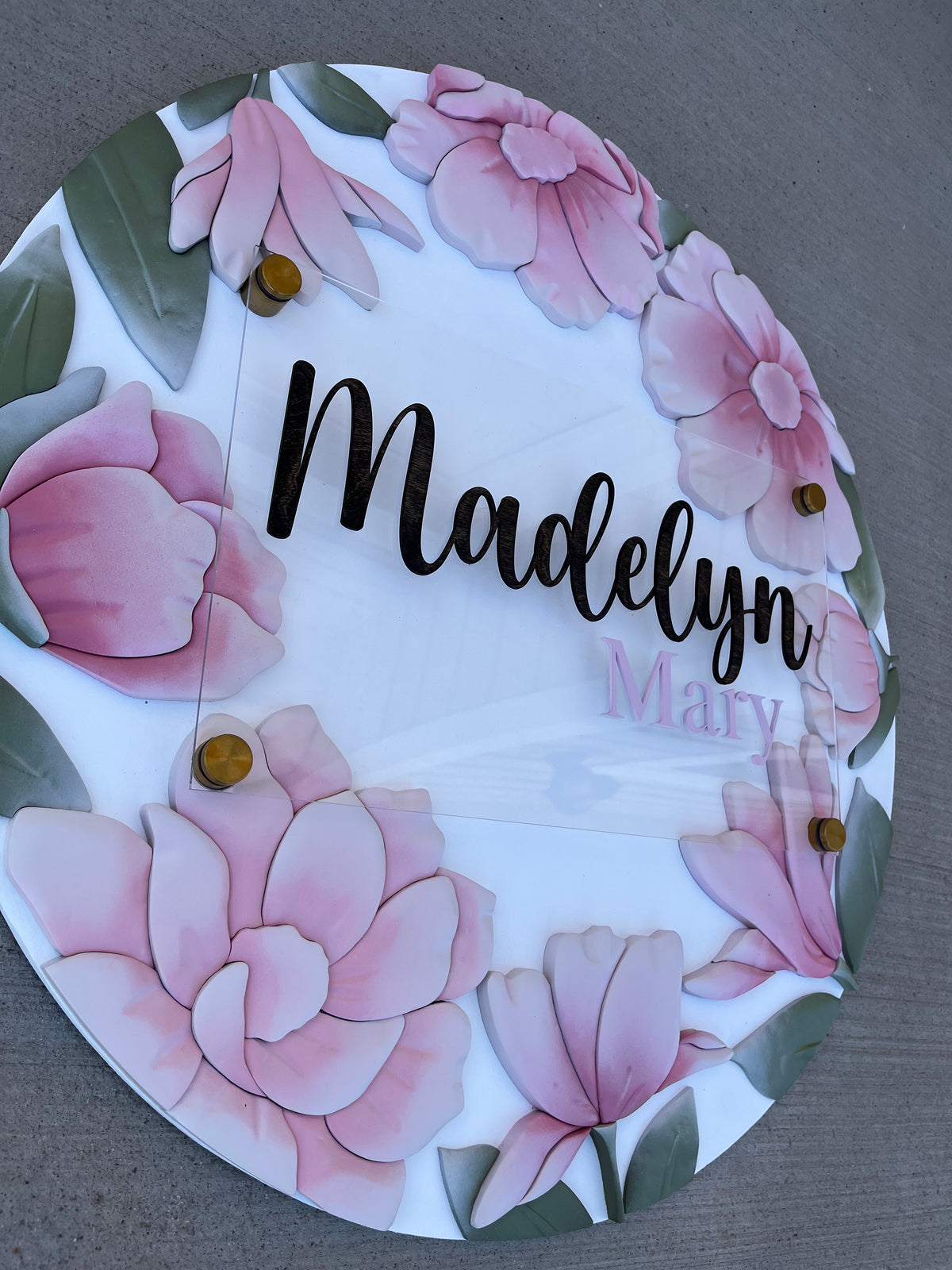 Madelyn All Around Floral Nursery Sign