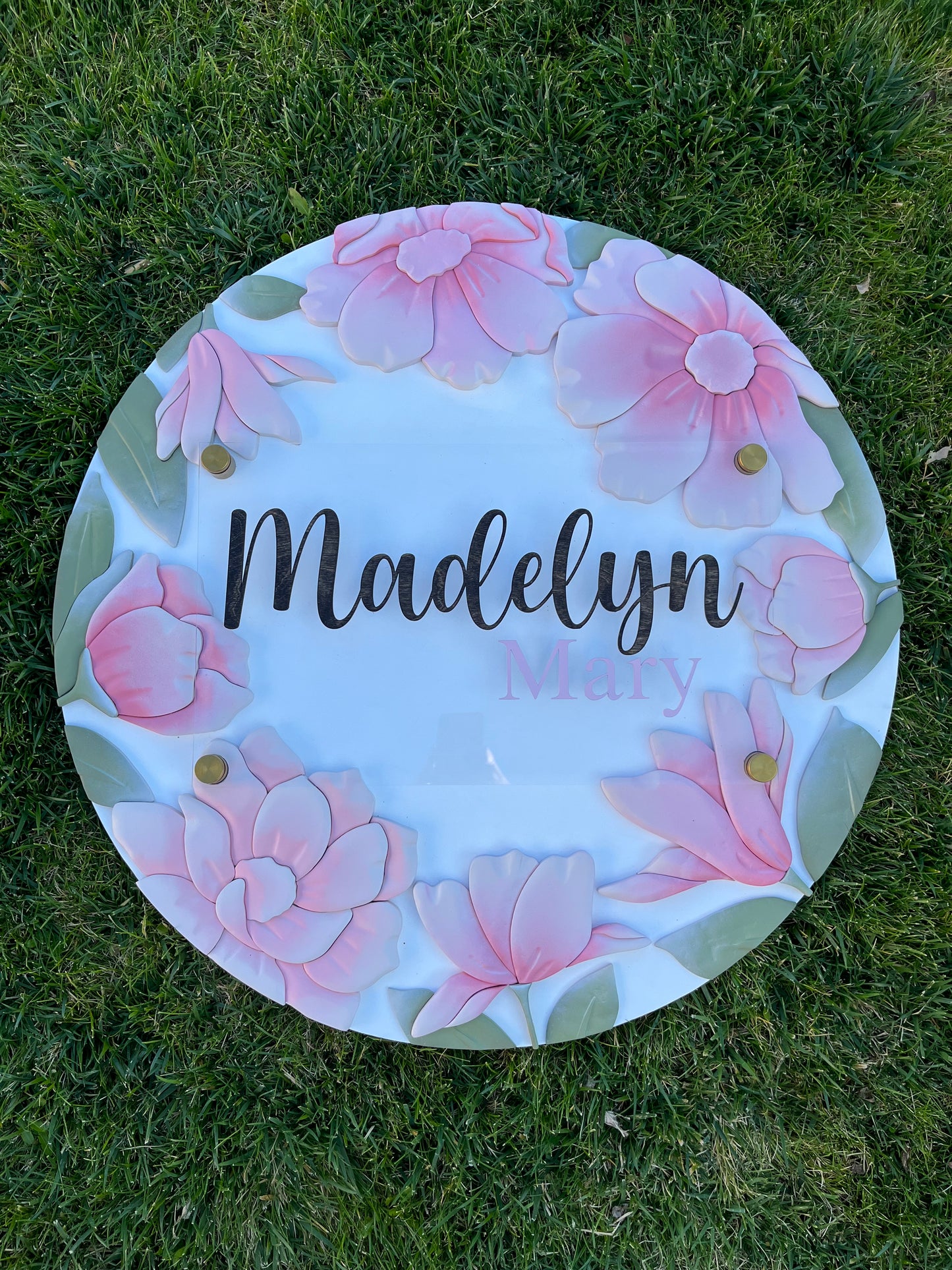 Madelyn All Around Floral Nursery Sign