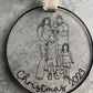 Family Merry Christmas Line Portrait Ornament