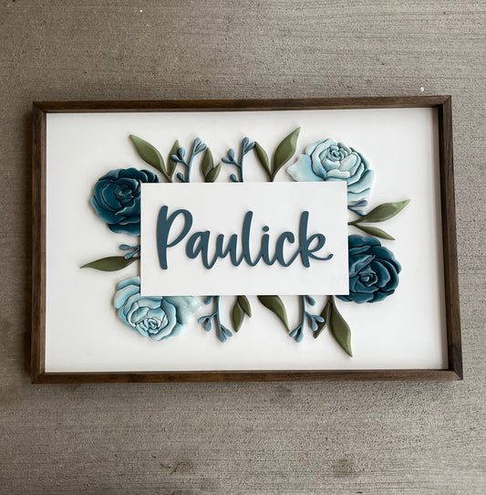 Paulick Floral Name Sign