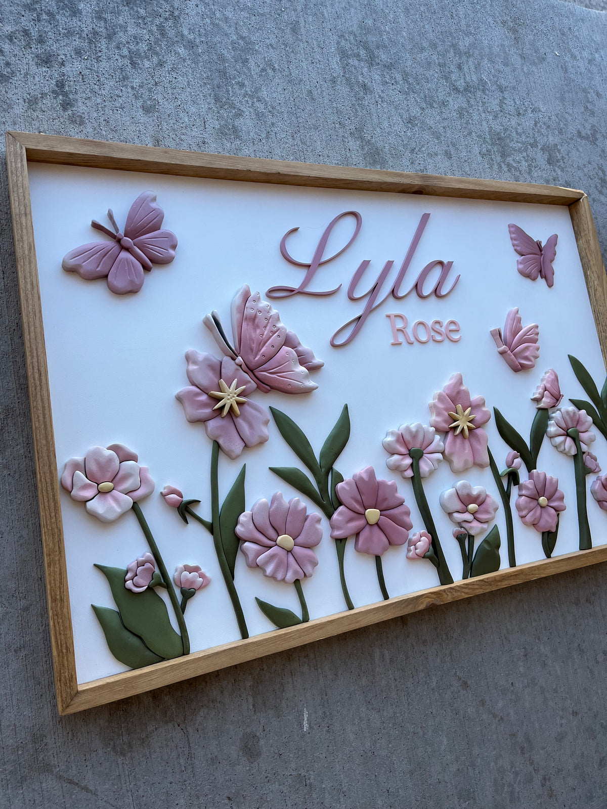 Lyla Rose Wildflower- Wood Sign