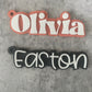 Personalized Outlined Name Backpack Tag - Keychain- Back to School
