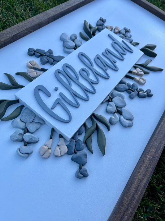 Gilliland Last Name - Greenery Sign