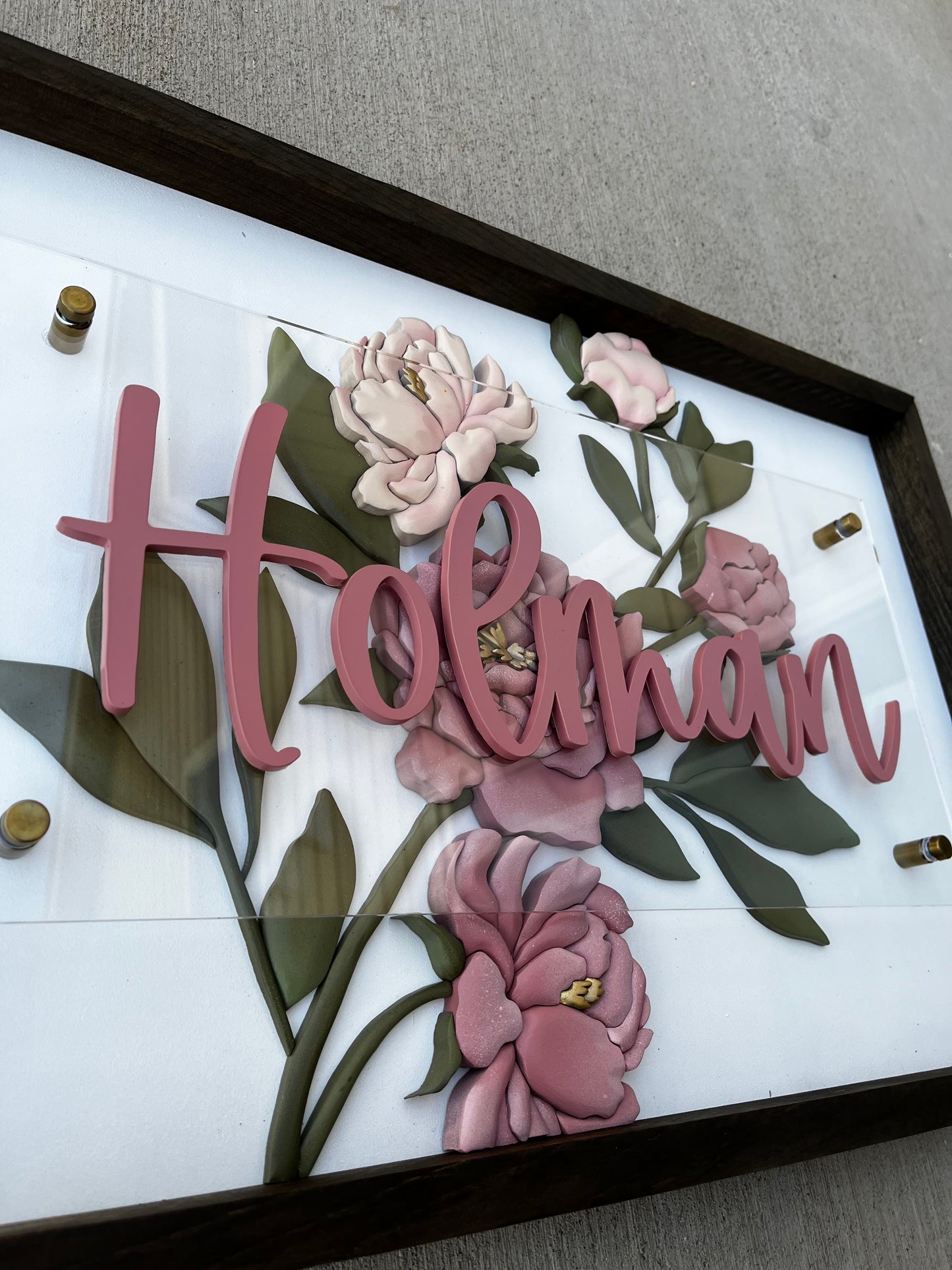 Holman Last Name - Floral Sign