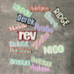 Personalized Outlined Name Backpack Tag - Keychain- Back to School