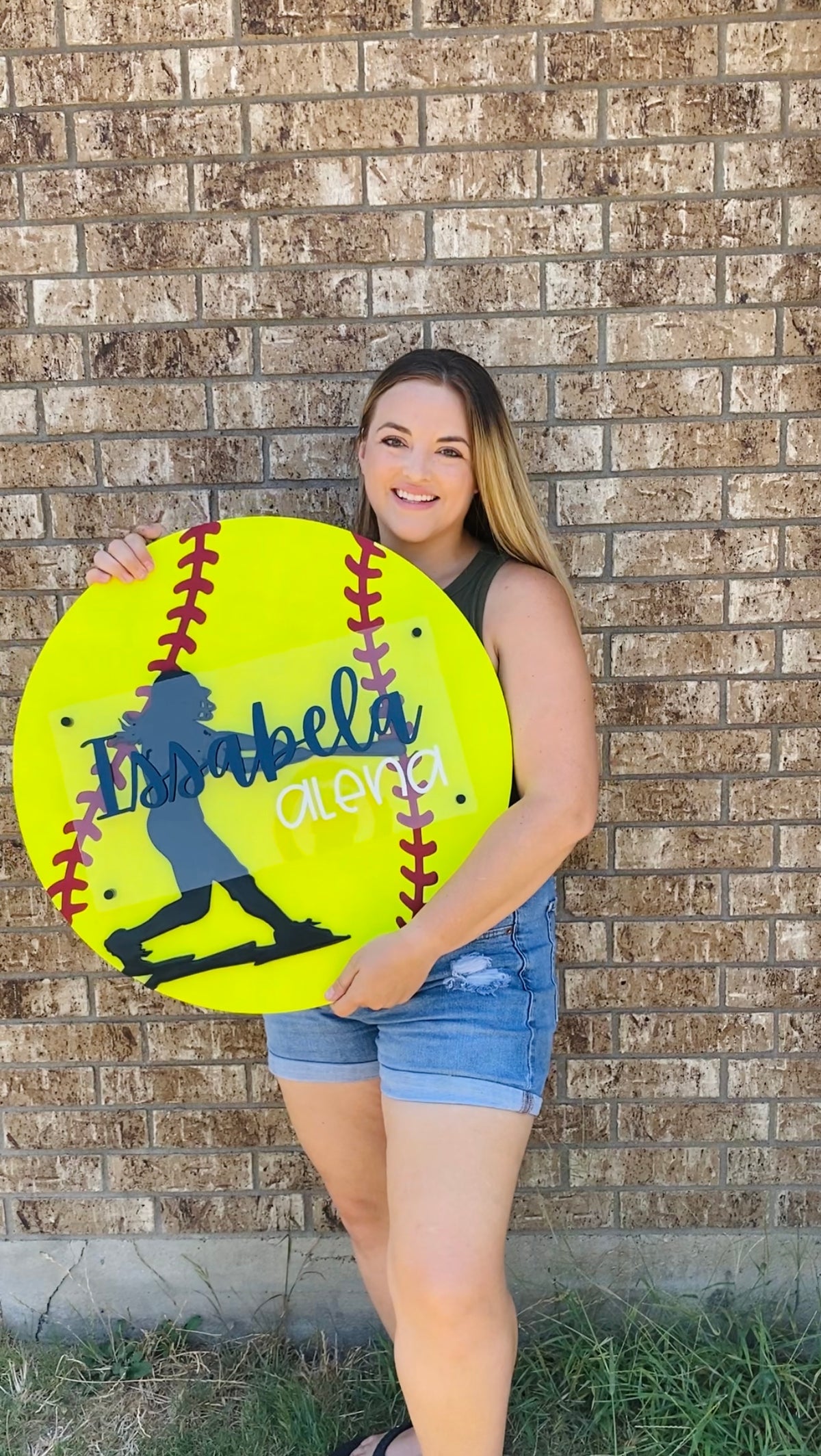Issabela Softball Nursery Sign