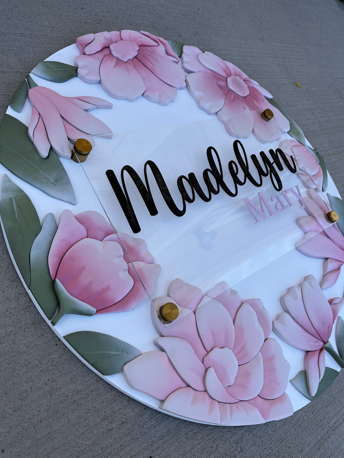 Madelyn All Around Floral Nursery Sign