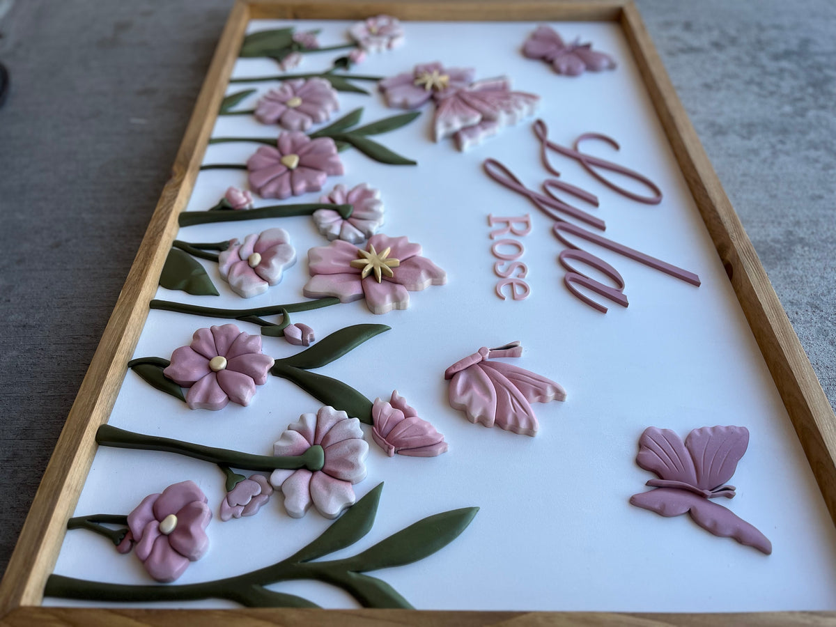 Lyla Rose Wildflower- Wood Sign