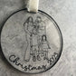 Family Merry Christmas Line Portrait Ornament