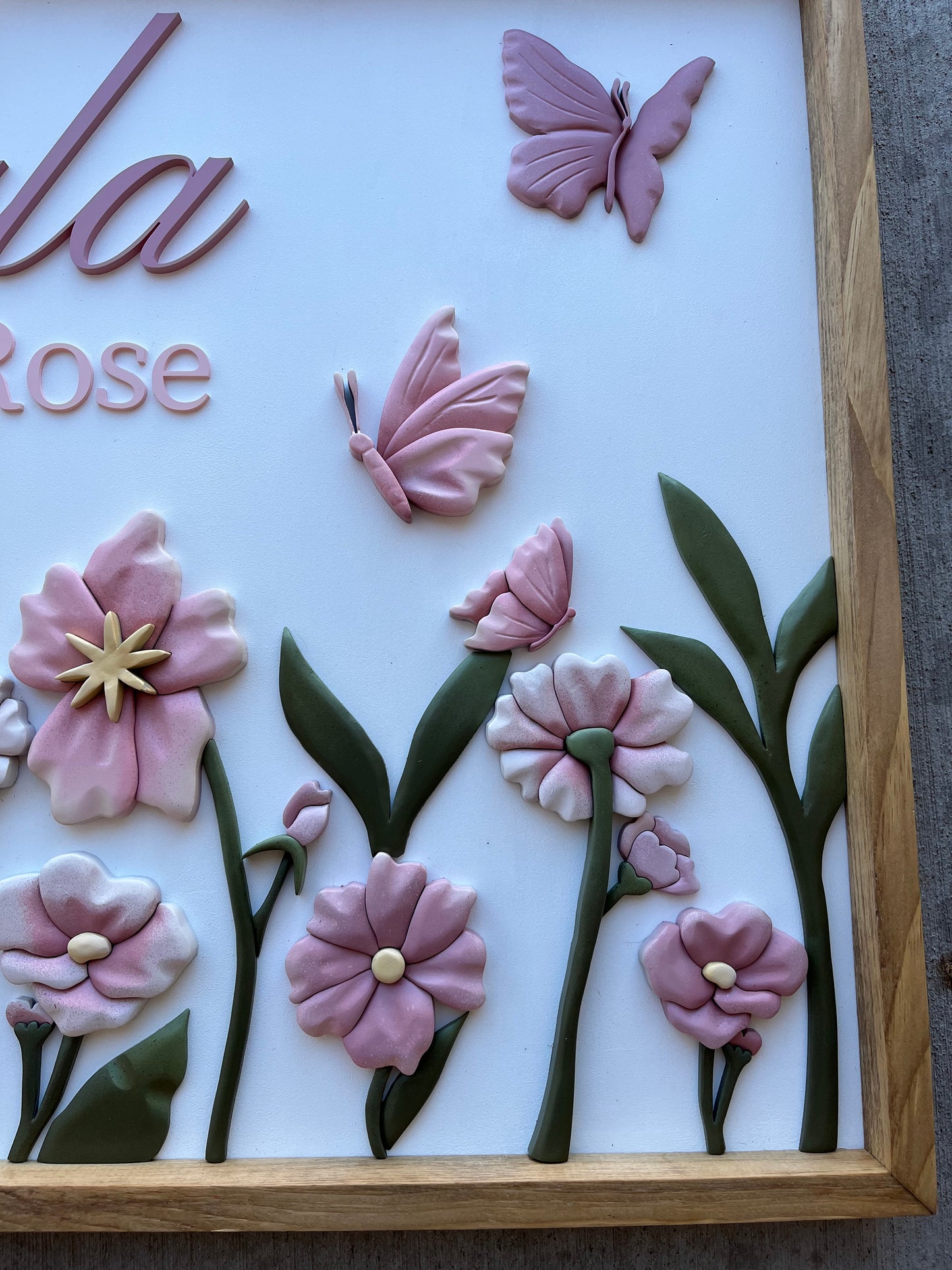 Lyla Rose Wildflower- Wood Sign