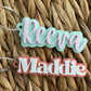 Personalized Outlined Name Backpack Tag - Keychain- Back to School