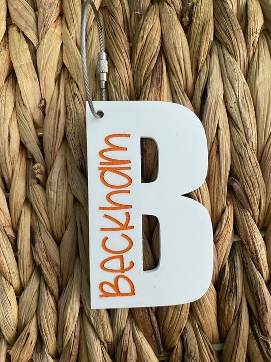 Personalized Letter Name Backpack Tag - Keychain- Back to School