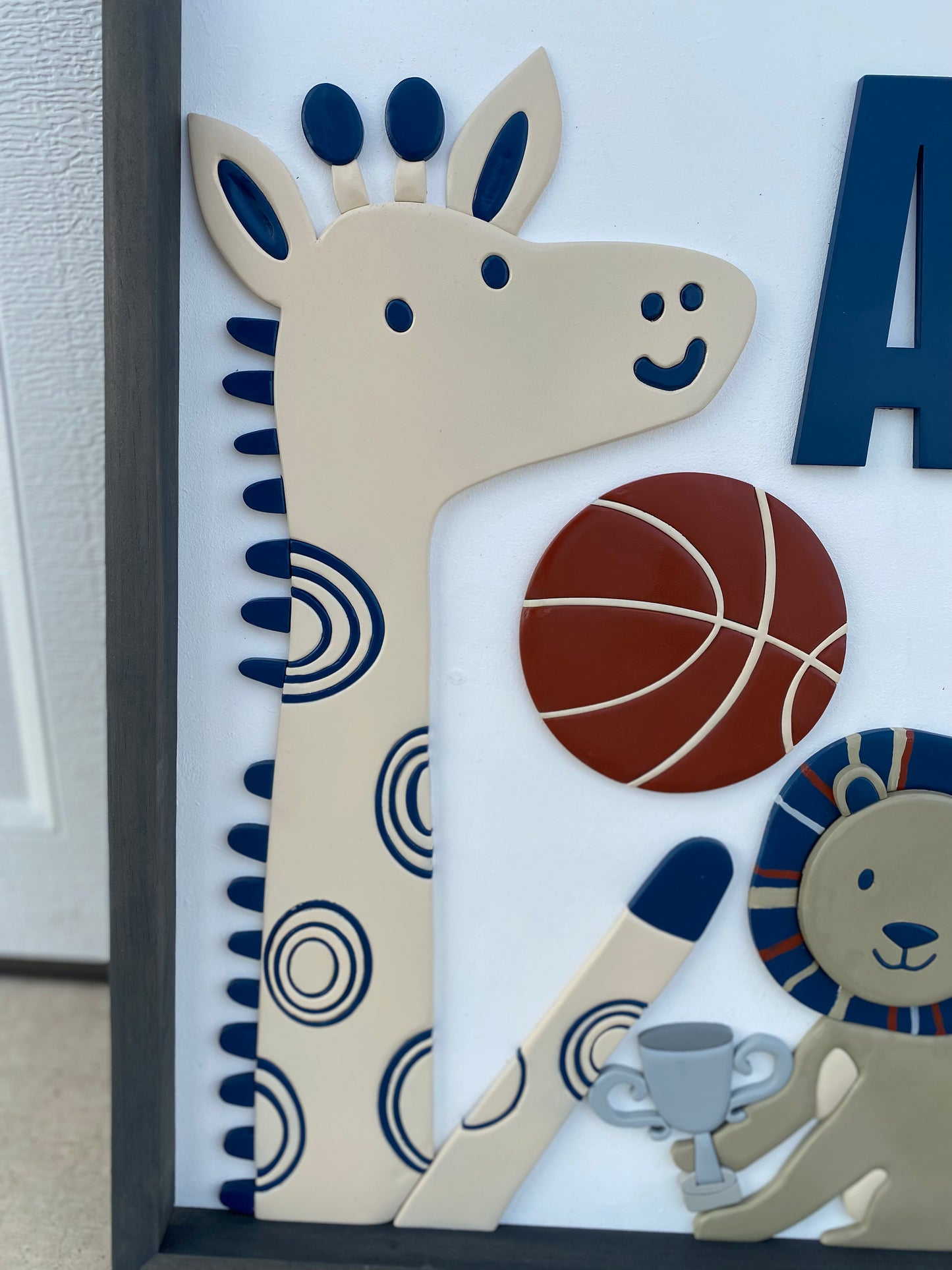 Austin Sporty Animals Nursery Sign