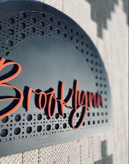 Custom Name Rattan Cane - Wood Sign
