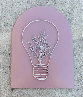 Boho Light Bulb Arch- Wood Sign