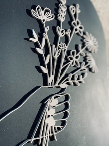 Hand Bouquet Arch- Wood Sign