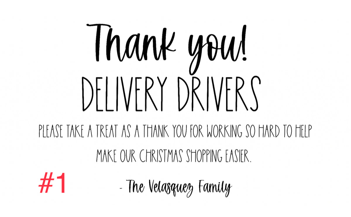 Thank You Delivery Drivers