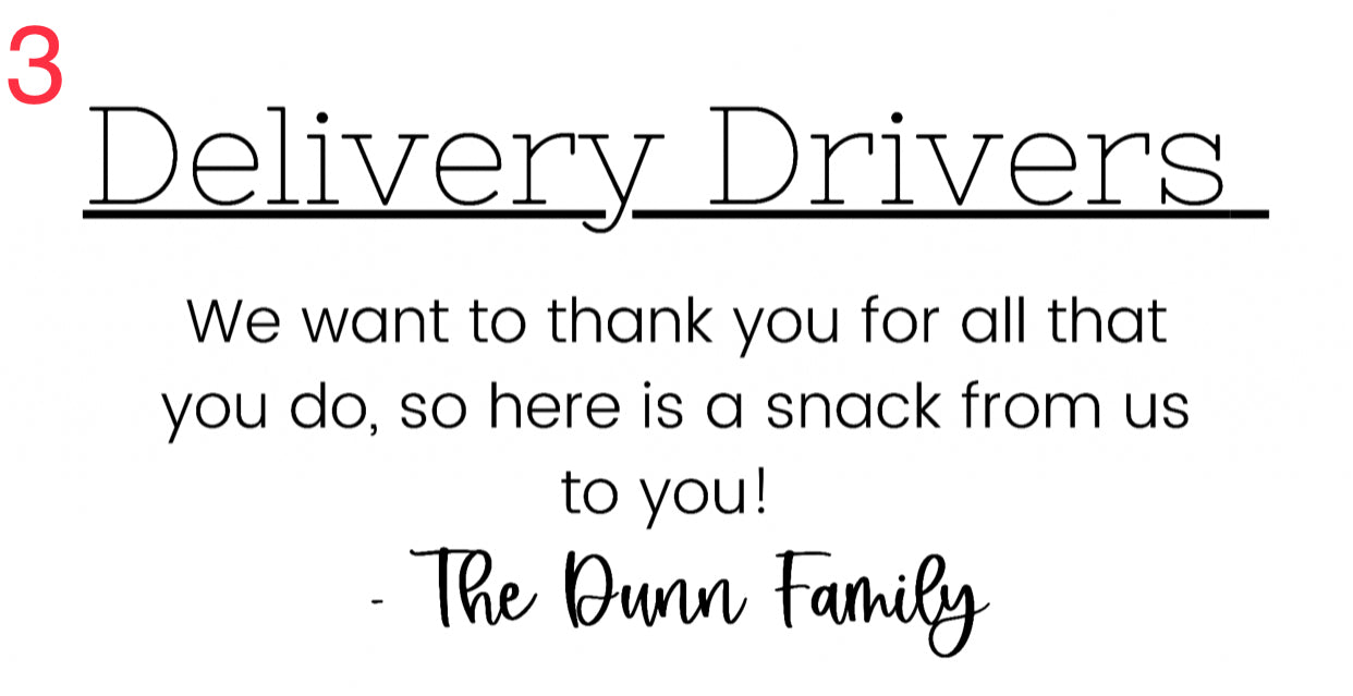Thank You Delivery Drivers