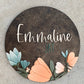 Boho Coral/Mint Ivy Floral Nursery Sign - Wood Sign