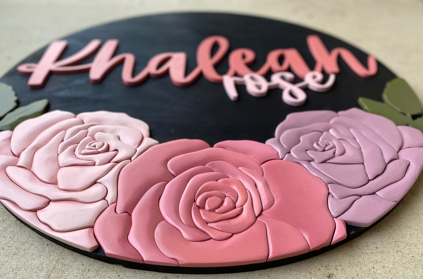 Khaleah Triple Rose Nursery Sign